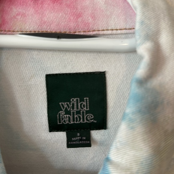 WILD FABLE | Pink and Blue Jean Jacket with Full-Length Sleeves - Picture 4 of 9